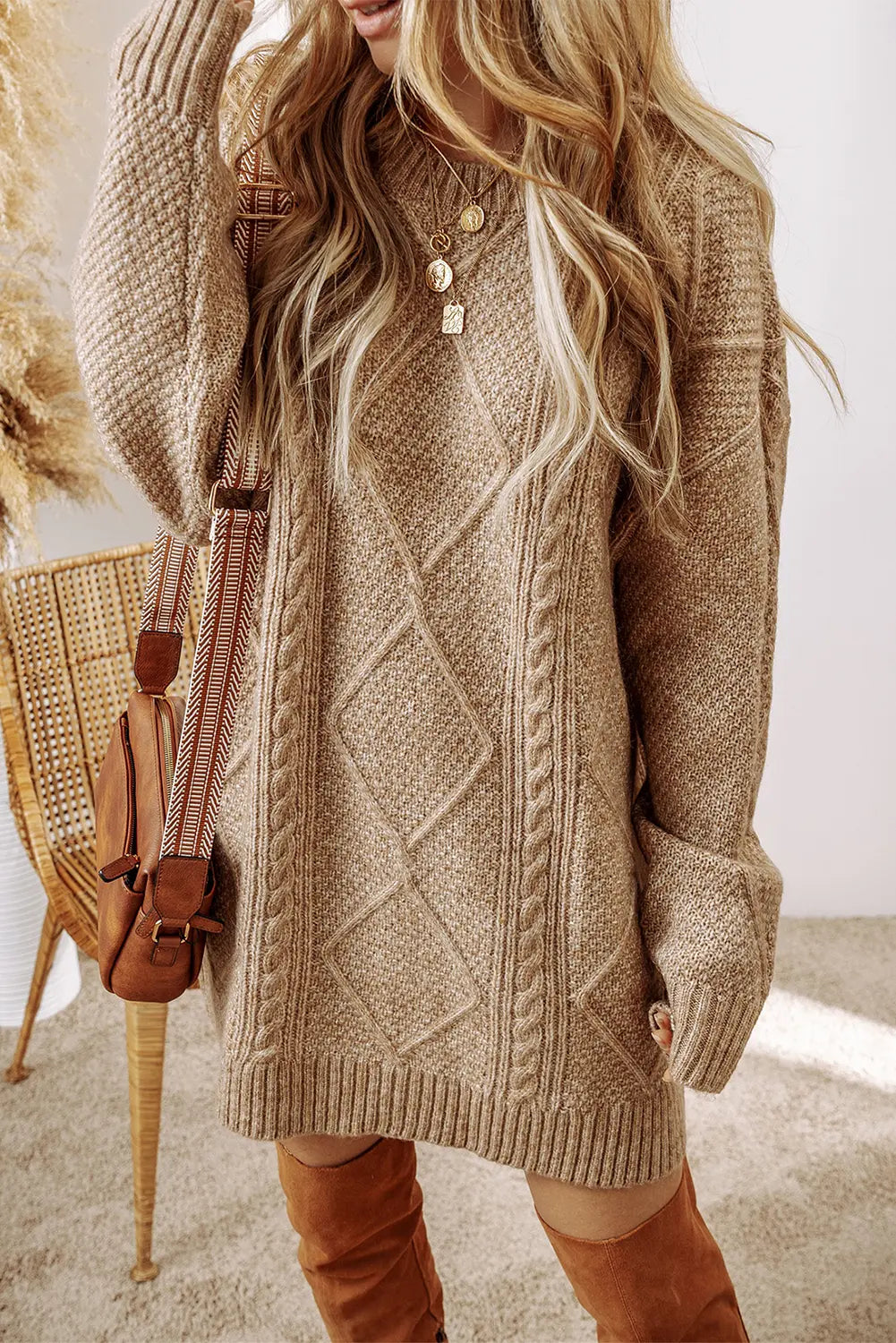 sweater dress shift Expresso Cable Knit Loose Fit Shift Sweater Dress – Heavens Secret Closet