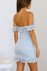 Time Stood Still Ruffle Lace Mini Dress