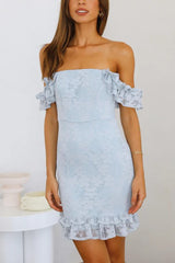 Time Stood Still Ruffle Lace Mini Dress