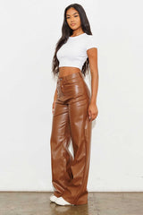 Mimi Faux Leather Wide Leg Pants