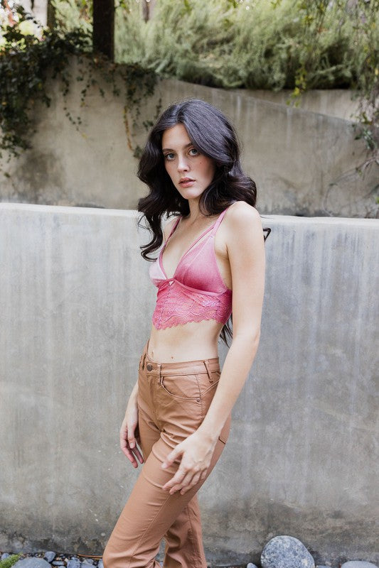 Addicted To The Feeling Velvet Lace Bralette