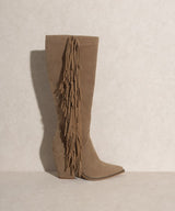 BbohemianKnee-High Fringe Boots