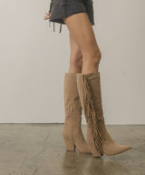 BbohemianKnee-High Fringe Boots