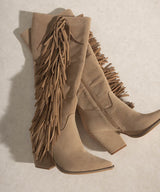 BbohemianKnee-High Fringe Boots