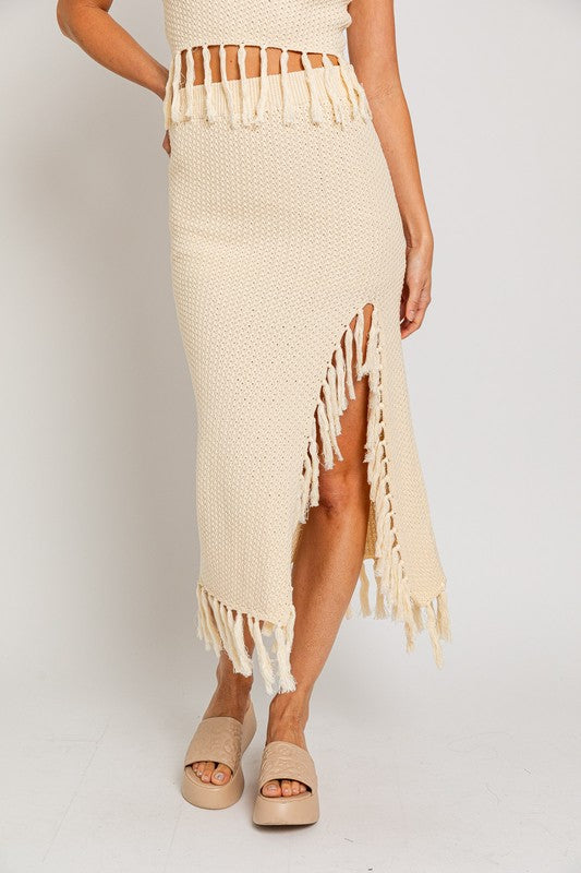 Take Me To Cancun Tassel Midi Skirt