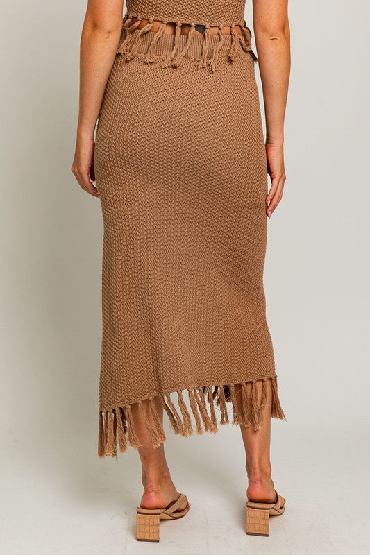 Take Me To Cancun Tassel Midi Skirt