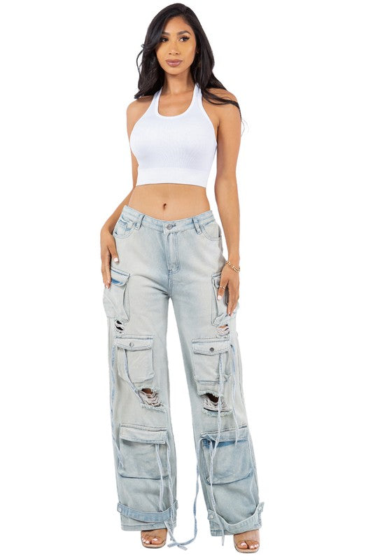 Reality Check Cargo Denim Pants