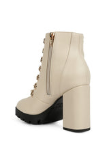 Hamiltons Lace Up Block Heel Boots