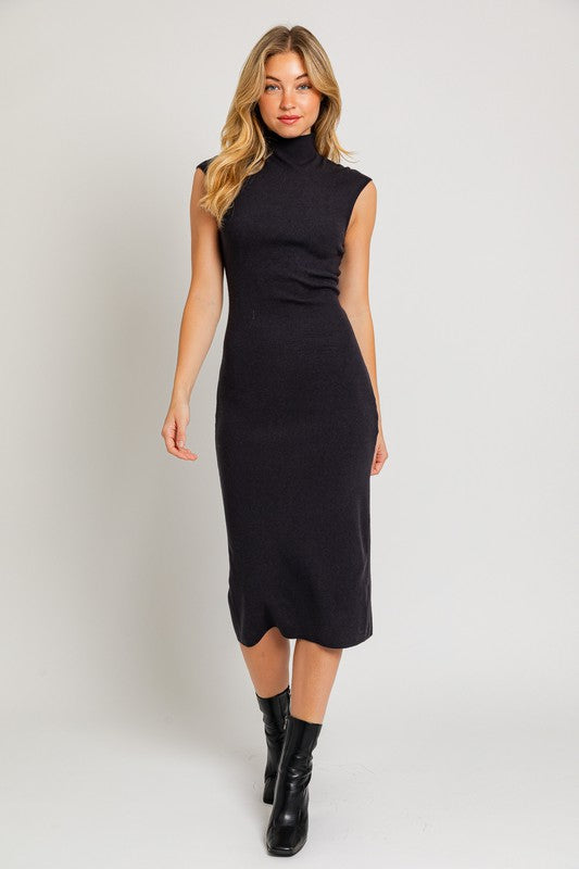 Greta Mock Neck Sweater Midi Dress