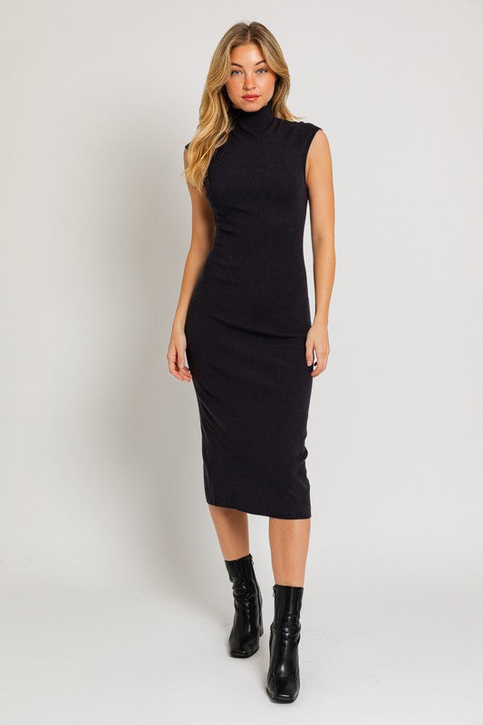 Greta Mock Neck Sweater Midi Dress