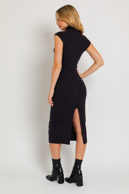 Greta Mock Neck Sweater Midi Dress