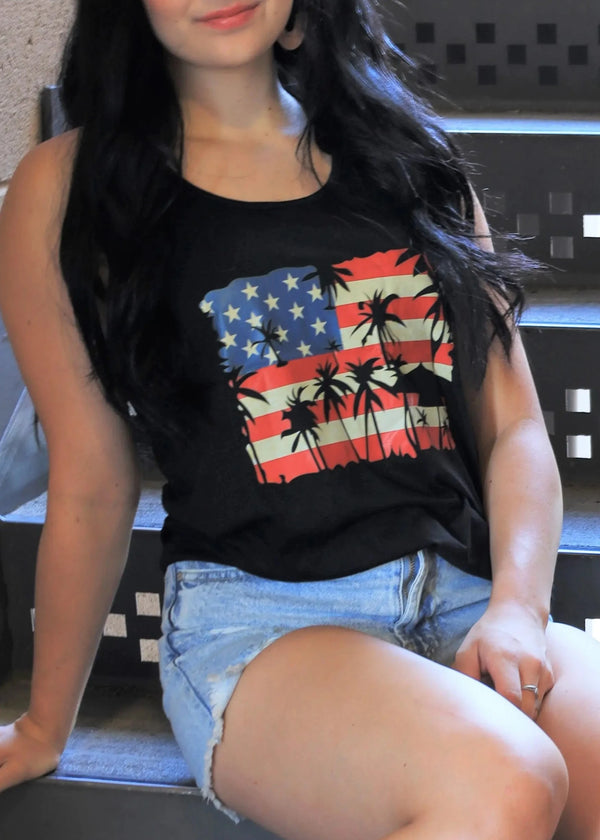 American Flag Palm Tree Tank