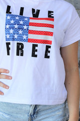 " Live Free" Crop Top