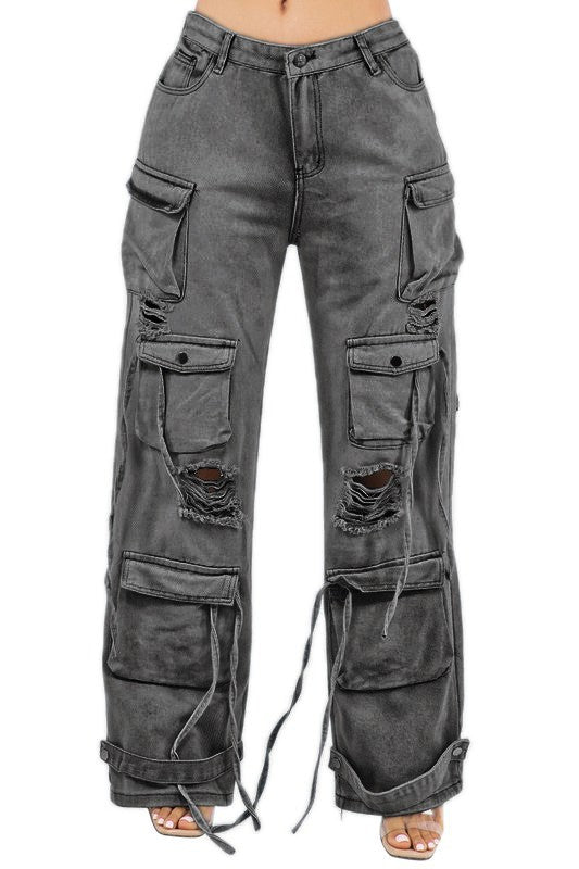 Reality Check Cargo Denim Pants