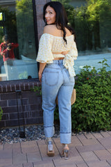 Sweet Life Floral Smocked Crop Top - Yellow