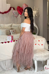 Mauve Waterfall Tulle skirt