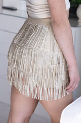 "Make Them Stop And Stare" Fringe Mini Skirt