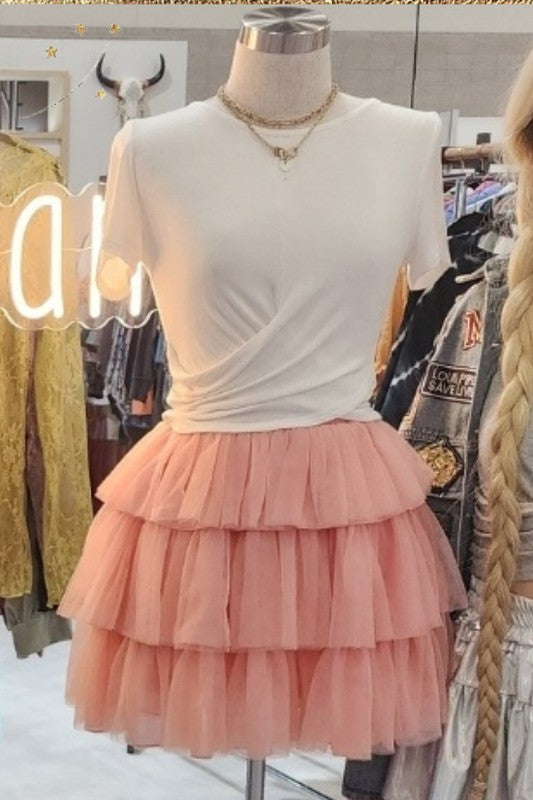 Twirly Girly Tiered Tulle Mini Skirt