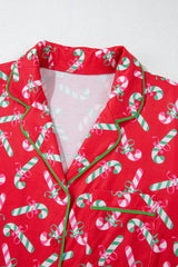 Red Christmas Candy Cane Pajama Set