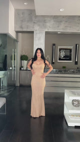 Camila Mermaid Rhinestone Sheer Maxi Dress