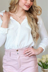 Lovely Dottie Blouse - White