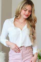 Lovely Dottie Blouse - White