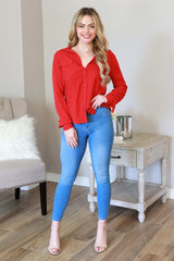 Lovely Dottie Blouse - Red