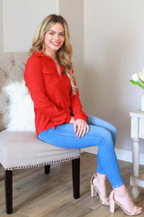 Lovely Dottie Blouse - Red