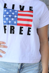 " Live Free" Crop Top