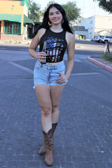 Frayed American Flag Tank Top