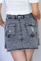 High Waist Distressed Denim - Black