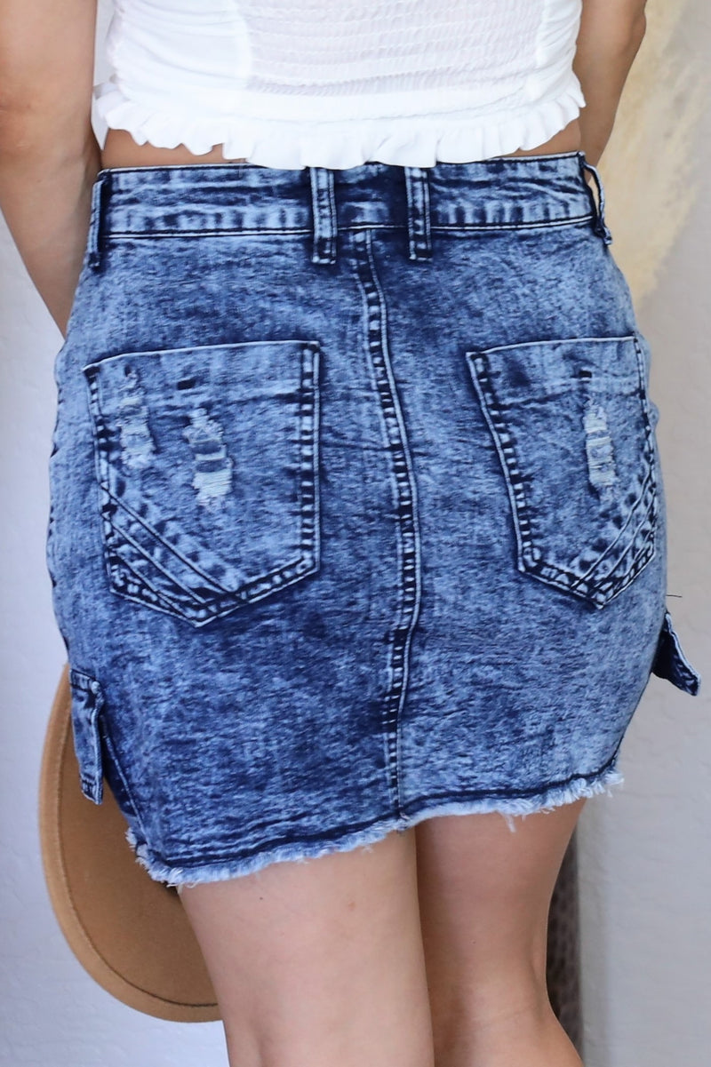 High Waist Distressed Denim - Blue