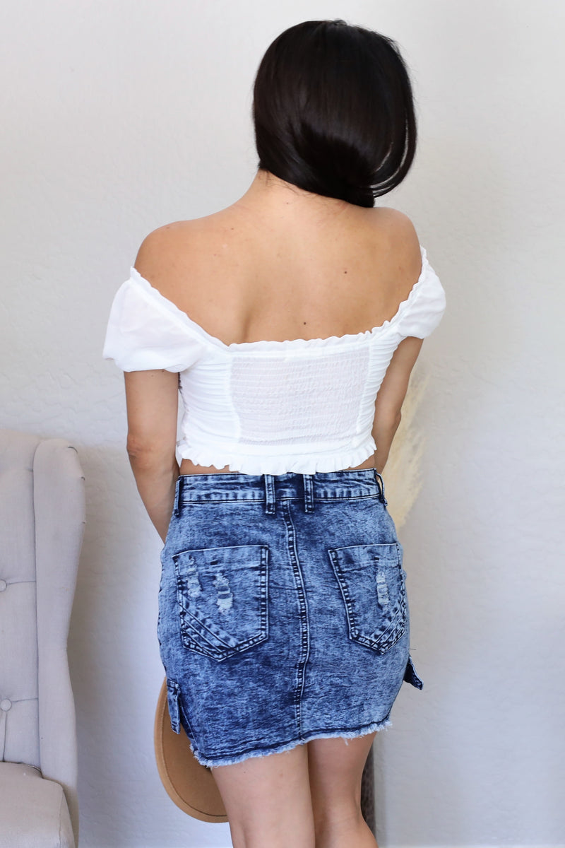 High Waist Distressed Denim - Blue