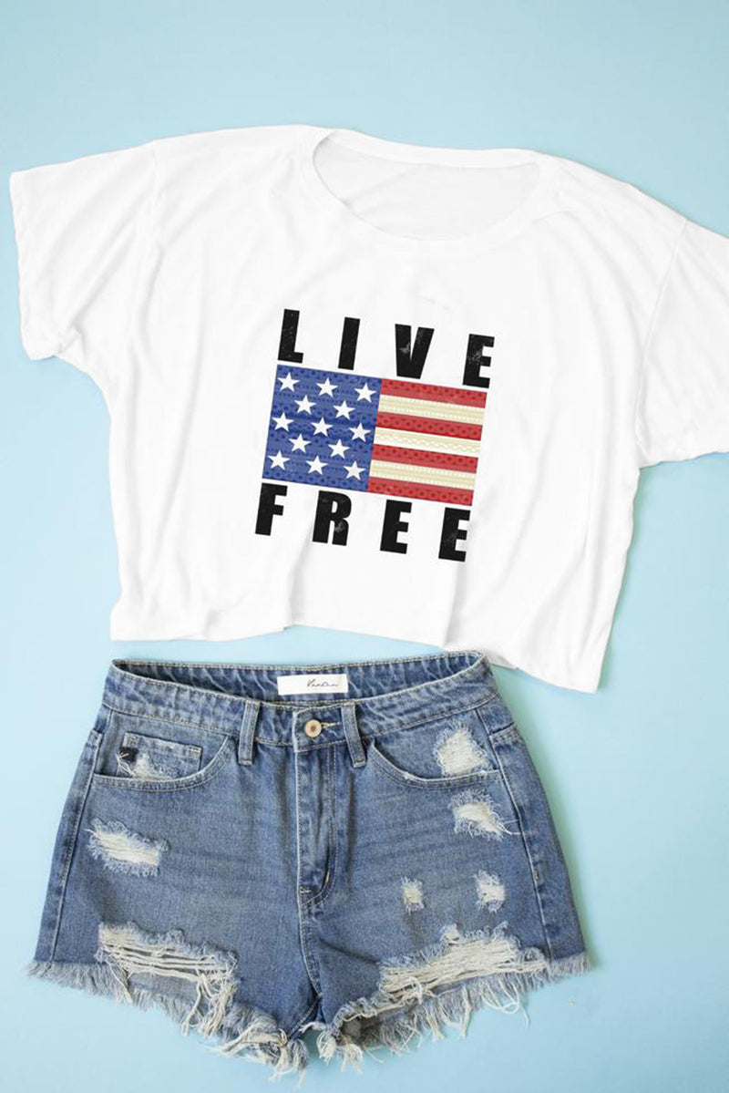 " Live Free" Crop Top