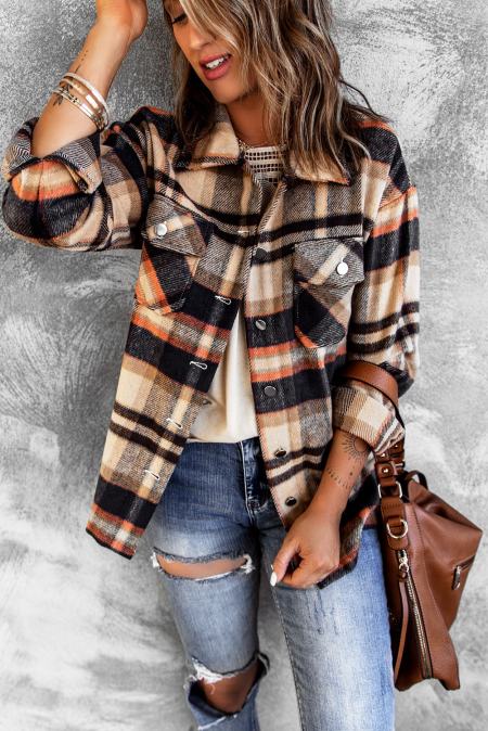 Lannah Plaid Button Down Shacket