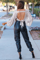 Lily Leather Cargo Pants