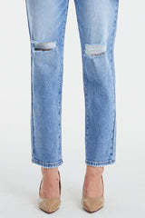 Lohan High Waist Distressed Straight Jeans