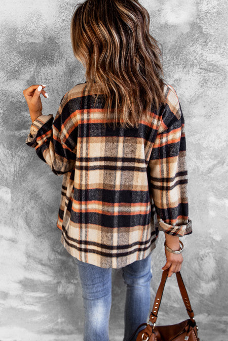 Lannah Plaid Button Down Shacket