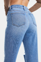 Lohan High Waist Distressed Straight Jeans